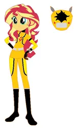 Size: 348x591 | Tagged: safe, color edit, derpibooru import, edit, sunset shimmer, equestria girls, boots, clothes, colored, gloves, image, png, power rangers, shoes, simple background, solo, white background