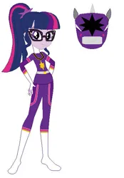 Size: 415x595 | Tagged: safe, artist:selenaede, color edit, derpibooru import, edit, sci-twi, twilight sparkle, equestria girls, boots, clothes, colored, gloves, image, png, power rangers, shoes, simple background, solo, white background