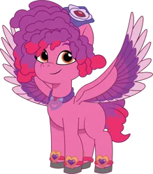 Size: 1116x1274 | Tagged: safe, artist:prixy05, derpibooru import, pegasus, pony, g5, my little pony: tell your tale, image, png, ruby jubilee, simple background, solo, spread wings, transparent background, vector, wings