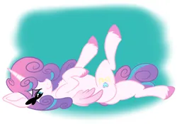 Size: 2388x1668 | Tagged: safe, artist:steelsoul, derpibooru import, princess flurry heart, alicorn, image, leg in air, lying down, older, older flurry heart, on back, png, two toned hair, two toned mane