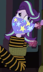 Size: 1024x1716 | Tagged: safe, artist:robukun, derpibooru import, starlight glimmer, human, equestria girls, road to friendship, bondage, bound and gagged, cloth gag, clothes, damsel in distress, gag, humanized, image, looking up, png, rope, rope bondage, scared, scarf, scarf gag, starlight's gag, worried