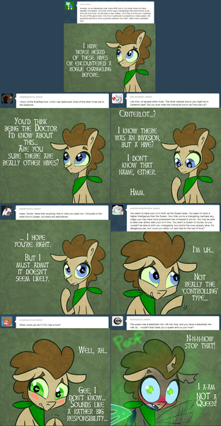 Size: 1302x2500 | Tagged: safe, artist:toadstool-prancer, derpibooru import, doctor whooves, time turner, oc, oc:tantamount, changeling, disguise, disguised changeling, image, png, solo, tantamount time turner