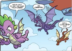 Size: 1125x794 | Tagged: safe, artist:tonyfleecs, derpibooru import, idw, spike, unnamed character, dragon, spoiler:comic, spoiler:comic88, image, png, preview, unnamed dragon