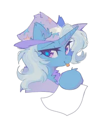 Size: 3036x3702 | Tagged: safe, artist:mirtash, edit, editor:edits of hate, trixie, pony, unicorn, clothes, exploitable, female, flag, hat, image, looking at you, mare, png, simple background, solo, tongue out, transparent background, trixie's hat