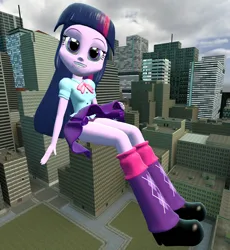 Size: 3886x4218 | Tagged: safe, artist:shot678, derpibooru import, twilight sparkle, equestria girls, 3d, bedroom eyes, city, female, giantess, gmod, image, lidded eyes, looking at you, macro, png