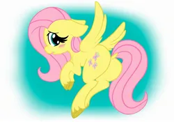 Size: 2388x1668 | Tagged: safe, artist:steelsoul, derpibooru import, fluttershy, pegasus, pony, blushing, butt, flutterbutt, image, jpeg, looking at you, looking back, looking back at you, plot, simple background, solo, spread wings, wings