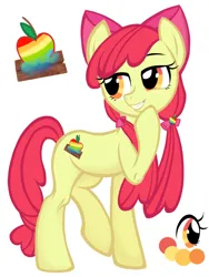 Size: 1080x1440 | Tagged: safe, artist:磊琅生, derpibooru import, apple bloom, earth pony, pony, alternate cutie mark, female, filly, foal, image, older, png, simple background, solo, teenage apple bloom, white background