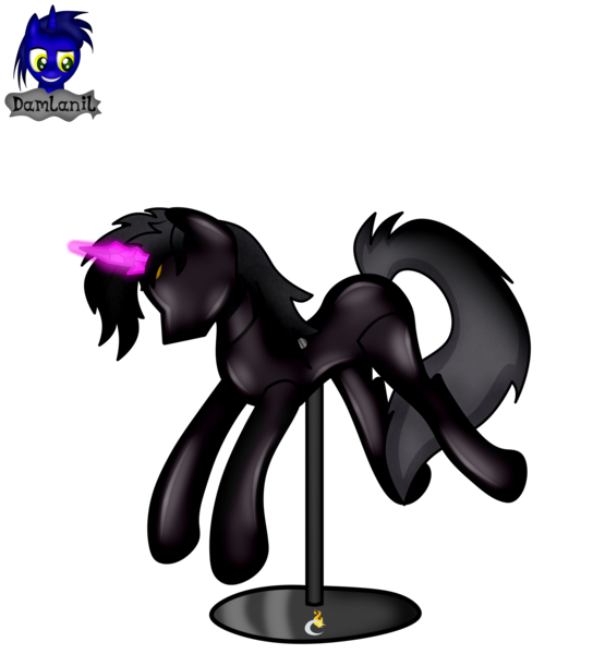 Size: 3840x4154 | Tagged: safe, artist:damlanil, derpibooru import, oc, oc:nightfire, alicorn, pony, bondage, clothes, collar, commission, crystal horn, encasement, fake horn, horn, image, inanimate tf, latex, magic, magic aura, male, mannequin, mannequin tf, no mouth, objectification, pedestal, petrification, png, ponyquin, rubber, shiny, show accurate, simple background, solo, stallion, transformation, transparent background, vector, wings