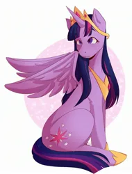 Size: 2072x2722 | Tagged: safe, artist:_saharts, derpibooru import, twilight sparkle, twilight sparkle (alicorn), alicorn, crown, image, jewelry, jpeg, regalia, simple background, solo, white background