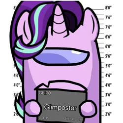 Size: 1037x1033 | Tagged: safe, artist:josephthedumbimpostor, derpibooru import, starlight glimmer, among us, image, meme, mugshot, png