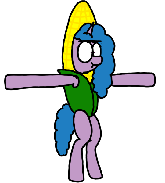 Size: 3023x3351 | Tagged: safe, artist:professorventurer, derpibooru import, izzy moonbow, g5, clothes, colonel cornelius cornwall, corn, corn costume, costume, food, food costume, image, png, t pose