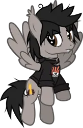 Size: 929x1425 | Tagged: safe, artist:lightningbolt, derpibooru import, ponified, pegasus, pony, undead, vampire, the mean 6, .svg available, bags under eyes, clone, clothes, derpibooru exclusive, dyed mane, dyed tail, ear fluff, evil clone, eyeliner, fangs, flying, hood, hoodie, image, jewelry, lidded eyes, long sleeves, looking back, makeup, male, messy mane, messy tail, mikey way, my chemical romance, necklace, png, rolled up sleeves, show accurate, simple background, solo, spread wings, stallion, tail, torn clothes, transparent background, vector, wings