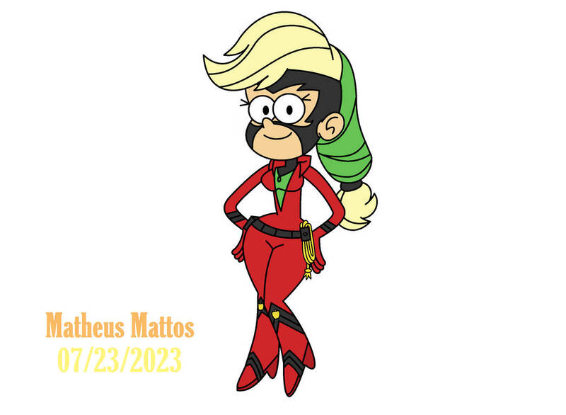 Size: 1044x765 | Tagged: safe, alternate version, derpibooru import, applejack, mistress marevelous, human, equestria girls, image, jpeg, power ponies, solo, style, style emulation, the loud house