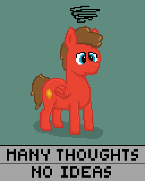 Size: 512x640 | Tagged: safe, artist:valuable ashes, derpibooru import, oc, oc:resin, unofficial characters only, pegasus, pony, blue eyes, confused, image, pixel art, png, simple background, solo, text, three quarter view