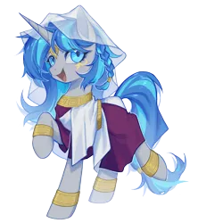 Size: 2000x2000 | Tagged: safe, artist:柒食萬, derpibooru import, oc, oc:cork, pony, unicorn, byzantine, clothes, cute, dark skin, egyptian, female, greek, image, long mane, mare, png, solo, solo female