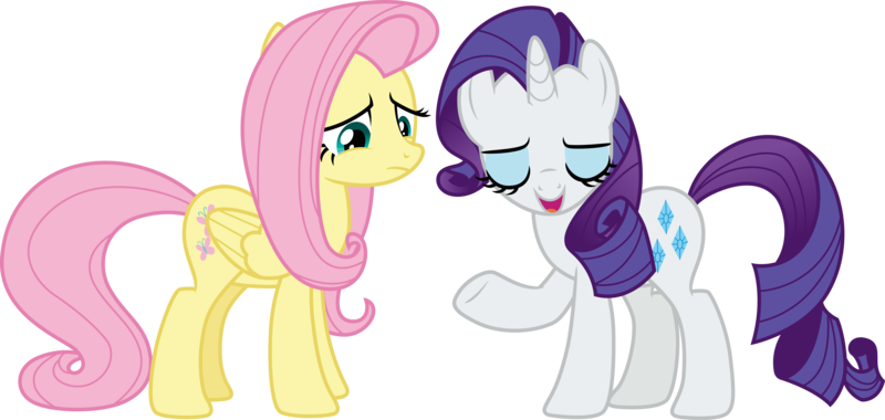 Size: 6309x3000 | Tagged: safe, artist:cloudy glow, derpibooru import, edit, edited screencap, screencap, fluttershy, rarity, fake it 'til you make it, .ai available, image, png, vector