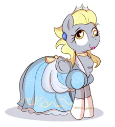 Size: 647x720 | Tagged: safe, artist:cookieboy011, derpibooru import, derpy hooves, pegasus, pony, chest fluff, clothes, dress, image, jewelry, makeup, png, solo, tiara