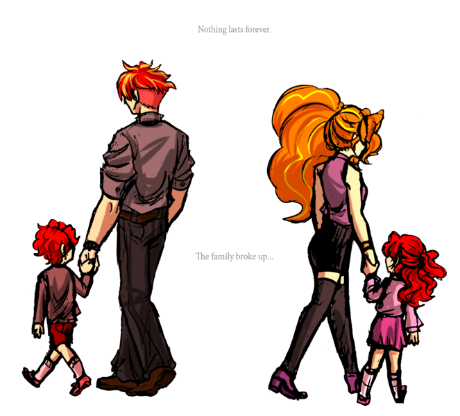 Size: 3347x3031 | Tagged: safe, artist:daazzlin, derpibooru import, adagio dazzle, sunset shimmer, human, equestria girls, divorce, female, half r63 shipping, image, interspecies offspring, male, offspring, parent:adagio dazzle, parent:sunset glare, parent:sunset shimmer, parents:sunsagio, png, rule 63, shipping, simple background, straight, sunsagio, sunset glare, white background