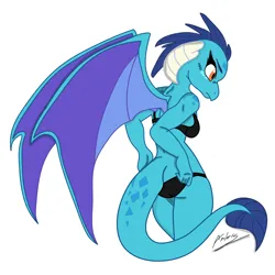 Size: 2560x2556 | Tagged: suggestive, artist:ambris, color edit, derpibooru import, edit, princess ember, anthro, dragon, bra, breasts, busty princess ember, butt, clothes, colored, female, g4, image, lingerie, panties, png, princess embutt, simple background, solo, solo female, underwear, white background