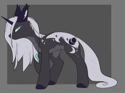 Size: 2048x1525 | Tagged: safe, artist:beardie, derpibooru import, oc, oc:penumbra shard, unofficial characters only, pony, unicorn, fanfic:iron hearts, abstract background, ear fluff, horn, image, jewelry, jpeg, unicorn oc