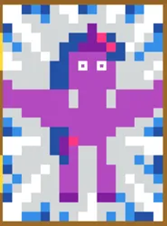 Size: 452x612 | Tagged: safe, derpibooru import, twilight sparkle, twilight sparkle (alicorn), alicorn, magical mystery cure, 2023, april fools, book, cursed, cursed image, image, july fools, pixel art, png, r/place, r/place2023, reddit, solo, standing, stare, starelight