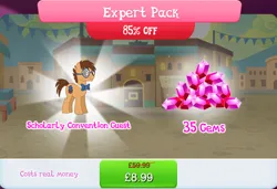 Size: 1262x861 | Tagged: safe, derpibooru import, official, tadwell, earth pony, pony, bowtie, bundle, costs real money, english, gameloft, gem, glasses, image, jpeg, male, mobile game, my little pony: magic princess, numbers, sale, solo, solo focus, stallion, text