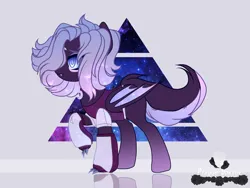 Size: 4000x3000 | Tagged: safe, artist:hell-fire13, derpibooru import, oc, unofficial characters only, bat pony, pony, abstract background, bat pony oc, bat wings, clothes, hair over one eye, image, metal claws, png, solo, wings