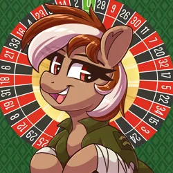 Size: 3500x3500 | Tagged: source needed, useless source url, safe, artist:graphene, derpibooru import, oc, oc:roulette, unofficial characters only, earth pony, pony, fallout equestria, background, clothes, female, image, jacket, looking at you, mare, png, roulette, smiling, smiling at you, smug