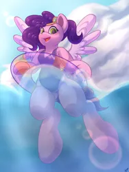 Size: 3004x4005 | Tagged: safe, artist:nanazdina, derpibooru import, pipp petals, pony, semi-anthro, g5, clothes, commission, image, png, swimming, swimsuit, ych example, ych result, your character here