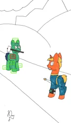 Size: 1906x3317 | Tagged: safe, artist:yusik jerovich, derpibooru import, oc, oc:eustace smith, oc:юстас смит, earth pony, pony, unicorn, fallout equestria, fallout, fallout: new vegas, image, photo, png