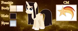 Size: 4272x1712 | Tagged: safe, artist:cindystarlight, derpibooru import, oc, oc:frankie, pony, unicorn, female, image, mare, png, reference sheet, solo