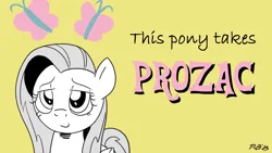 Size: 1200x675 | Tagged: safe, artist:pony-berserker, derpibooru import, fluttershy, image, partial color, png, pony-berserker's twitter sketches, pony-berserker's twitter sketches (2023), prozac