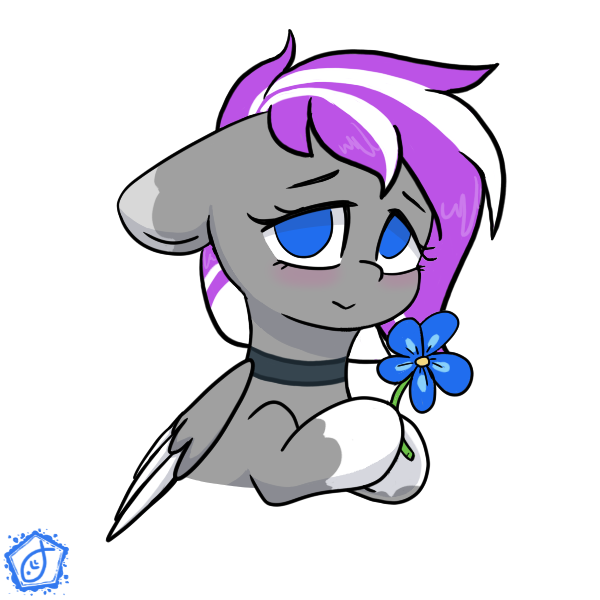 Size: 600x600 | Tagged: safe, artist:swishyfishy4308, derpibooru import, oc, oc:banelm, pegasus, commission, flower, image, outline, pegasus oc, pegasus wings, png, promo, promotional art, simple background, transparent background, white outline, wings, ych example, ych result, your character here