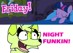 Size: 653x477 | Tagged: safe, derpibooru import, edit, edited screencap, editor:wonderwolf51, screencap, oc, oc:wonderwolfia, friday! night funkin'!, image, it begins, meme, png, sequel, the sequel, wow! glimmer