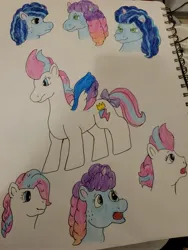 Size: 3024x4032 | Tagged: safe, artist:mintwhistle, derpibooru import, zipp storm, pegasus, pony, twinkle eyed pony, unicorn, g1, g5, angry, bow, colored wings, crayon drawing, duo, duo female, female, freckles, frown, g5 to g1, generation leap, horn, image, jpeg, looking at each other, looking at someone, mare, misty brightdawn, multeity, multicolored wings, open mouth, rebirth misty, shocked, shocked expression, sketchbook, smiling, spread wings, style emulation, surprised, tail, tail bow, traditional art, unamused, wet, wet mane, wet mane zipp storm, wings, zipp storm is not amused, zipparade
