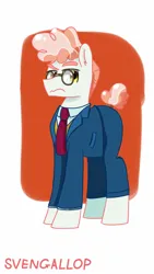 Size: 1080x1920 | Tagged: safe, artist:cloud2333, derpibooru import, svengallop, earth pony, pony, clothes, frown, glasses, image, jpeg, male, necktie, solo, stallion