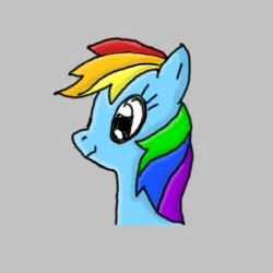 Size: 1000x1000 | Tagged: safe, alternate version, derpibooru import, rainbow dash, pegasus, pony, digital art, icon, image, newbie artist training grounds, png, profile picture, simple background, solo