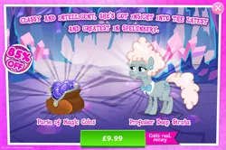 Size: 1960x1302 | Tagged: safe, derpibooru import, idw, official, deep strata, earth pony, pony, advertisement, bowtie, costs real money, ear piercing, earring, english, female, gameloft, glasses, idw showified, image, jewelry, jpeg, magic coins, mare, mobile game, my little pony: magic princess, numbers, piercing, sale, solo, solo focus, text
