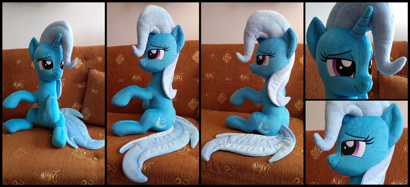 Size: 2402x1096 | Tagged: safe, artist:littlefairyswonders, derpibooru import, trixie, pony, image, irl, photo, plushie, png, solo