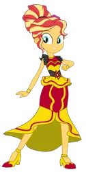 Size: 1900x3784 | Tagged: safe, artist:gmaplay, derpibooru import, sunset shimmer, human, dance magic, equestria girls, spoiler:eqg specials, alternate hairstyle, clothes, cropped, dress, flamenco dress, image, png, solo, sunset shimmer flamenco dress, unf