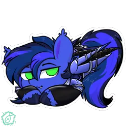 Size: 600x600 | Tagged: safe, artist:swishyfishy4308, derpibooru import, oc, oc:cobalt flash, bat pony, pony, armor, armored pony, commission, commissioner:cobaltthenightguard556, image, male, night guard, outline, png, promo, promotional art, simple background, stallion, transparent background, white outline, ych example, ych result, your character here