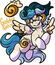 Size: 1497x1757 | Tagged: safe, artist:sexygoatgod, derpibooru import, oc, oc:golden ratio, unofficial characters only, pegasus, bandaid, female, image, png, simple background, solo, swirly eyes, transparent background