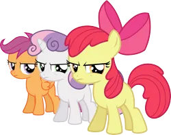 Size: 3807x3000 | Tagged: safe, artist:cloudy glow, derpibooru import, apple bloom, scootaloo, sweetie belle, one bad apple, .ai available, cutie mark crusaders, image, png, simple background, transparent background, vector
