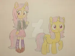 Size: 749x562 | Tagged: safe, artist:4swords4ever, derpibooru import, oc, unofficial characters only, anthro, deviantart watermark, image, jpeg, obtrusive watermark, solo, traditional art, watermark
