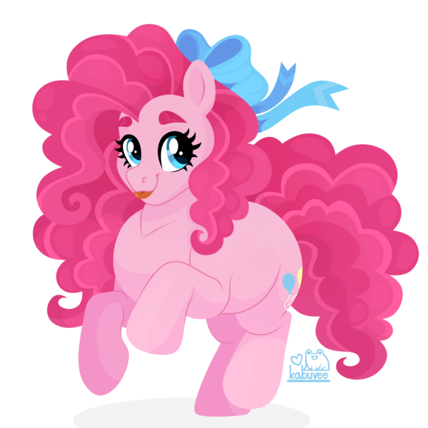 Size: 3000x3000 | Tagged: safe, artist:kabuvee, derpibooru import, pinkie pie, pony, bow, hair bow, image, png, simple background, solo, transparent background