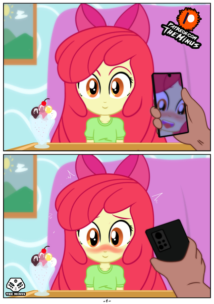 Apple Bloom Porn - 3022852 - suggestive, artist:theminus, banned from derpibooru, apple bloom,  human, equestria girls, blushing, comic, cropped porn, female, high res,  image, implied sex, jpeg, lolicon, looking at you, looking down, male, male  pov,