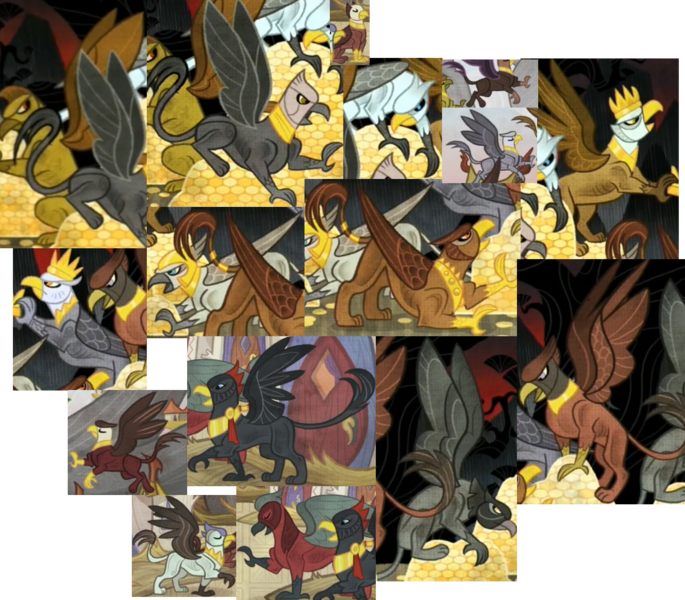 Size: 1325x1160 | Tagged: safe, derpibooru import, unnamed character, gryphon, the lost treasure of griffonstone, background griffon, image, png, unnamed griffon