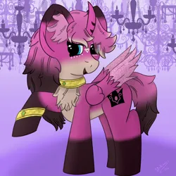 Size: 3000x3000 | Tagged: safe, artist:spiroudada, derpibooru import, oc, unofficial characters only, alicorn, pony, cute, gold, image, jewelry, pink, png, princess, simple background, smiling, solo