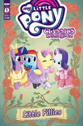 Size: 2063x3131 | Tagged: safe, derpibooru import, idw, official, fluttershy, rainbow dash, rarity, twilight sparkle, twilight sparkle (alicorn), alicorn, pegasus, pony, unicorn, spoiler:comic, comic cover, high res, image, jpeg, my little pony classics reimagined: little fillies, my little pony logo, official comic