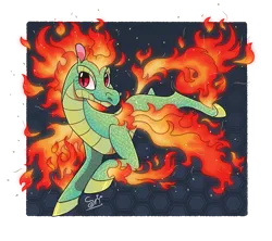 Size: 2048x1820 | Tagged: safe, artist:snail-speed, derpibooru import, dragon, hybrid, longma, them's fightin' herds, community related, female, fiery wings, image, mane of fire, png, simple background, solo, tail, tail of fire, tianhuo (tfh), transparent background, wings